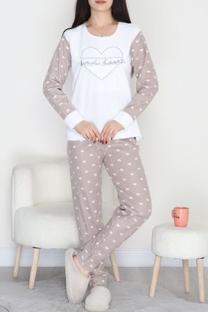 Peluş Polar Pijama Takımı Beyaz - 50767.1961.