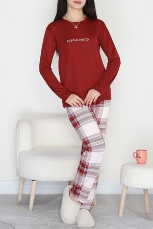 Soft Milan Enjeksiyon Baskılı Pijama Takımı Bordoekose - 664.1287.
