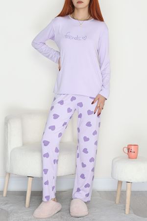 Enjeksiyon Baskı Milan Pijama Takımı Lila - 6665.1287.