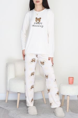 Enjeksiyon Baskı Milan Pijama Takımı Kırıkbeyaz - 6665.1287.