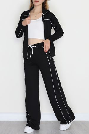 Biyeli 2 İplik Eşofman Takımı Siyah - 50794.1857.