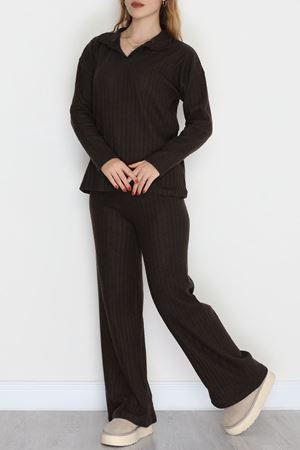 Polo Yaka Raporlu İnterlok Takım Acıkahve - 2281.1287.