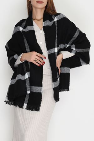 Desenli Kaşe Şal Siyahbeyaz4 - 70811.750.