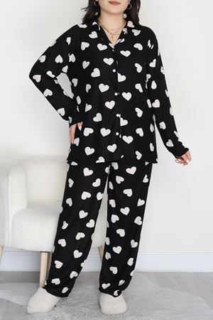 Büyük Beden Süet Takım Siyahekru - 455.1287.