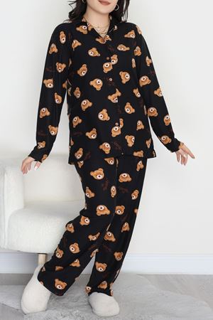 Büyük Beden Süet Takım Siyahayı - 455.1287.