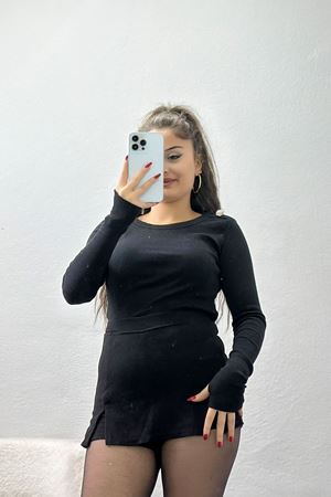 Bisiklet Yaka Omuz Düğmeli Kaşkorse Body Siyah - 70790.599.