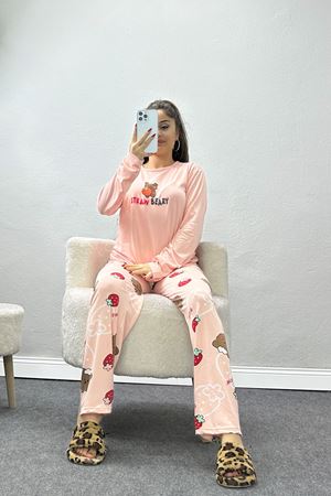 Soft Milan Enjeksiyon Baskılı Pijama Takımı Somonkahve - 664.1287.