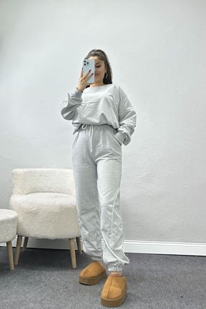 Biyeli 2 İplik Eşofman Takımı Gri - 50792.1857.