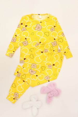 3-14 Yaş Süet Manşetli Alt Üst Aynı Takım Sarıkalp - 410.1287.