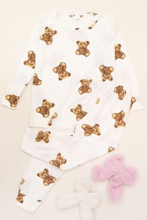 3-14 Yaş Süet Manşetli Alt Üst Aynı Takım Beyazayı - 410.1287.