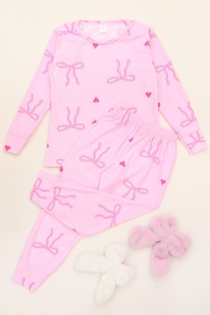 3-14 Yaş Süet Manşetli Alt Üst Aynı Takım Pembefiyonk - 410.1287.