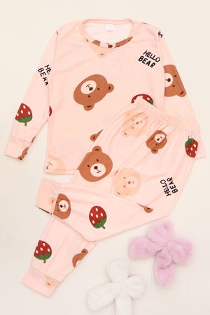 3-14 Yaş Süet Manşetli Alt Üst Aynı Takım Tozpembe1 - 410.1287.