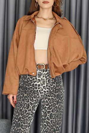 Bomber Süet Ceket Taba - 51017.155.