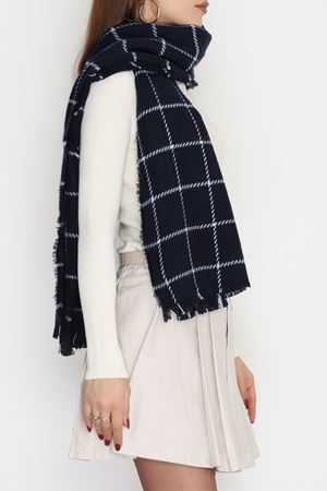 Desenli Kaşe Şal Lacivert - 70811.750.