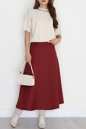 Puf Scuba Kumaş Çan Etek Bordo - 50961.2036.