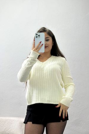 V Yaka Triko Krem - 2217.1765.