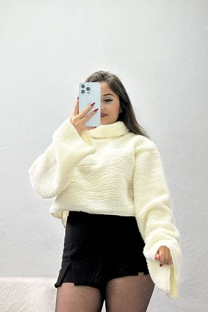Peluş Sweat Ekru - 31511.1872.