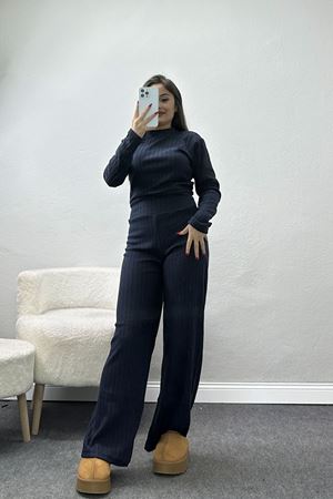 Raporlu İnterlok Bluzlu Takım Lacivert - 2267.1287.