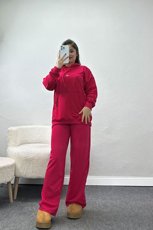 2 İplik Baskılı Eşofman Takımı Fuşya - 31320.1878.