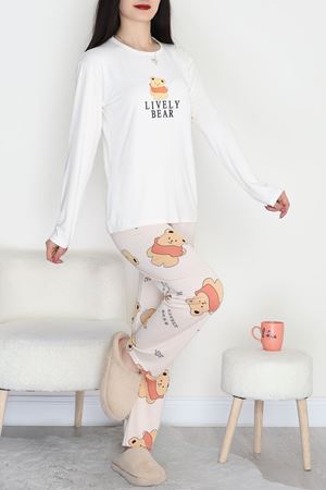 Enjeksiyon Baskı Milan Pijama Takımı Bejayıcık - 6665.1287.