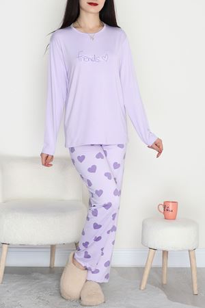 Soft Milan Enjeksiyon Baskılı Pijama Takımı Lilakalp - 664.1287.
