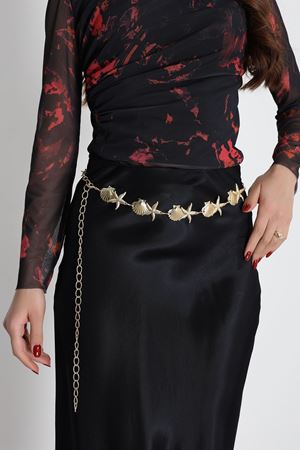 İthal Çift Yıldız Toka Zincir Gold - 2458.2105.