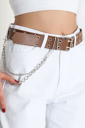 Zincir Aksesuarlı Kemer Kahve - 6787.1140.