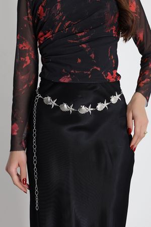 İthal Çift Yıldız Toka Zincir Gümüşgri - 2458.2105.