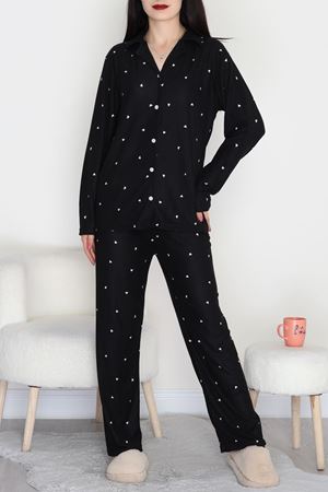 Düğmeli Süet Takım Siyahkalp1 - 450.1287.