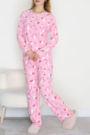 Süet Alt Üst Aynı Pijama Takımı Pembetavşan - 118.1287.