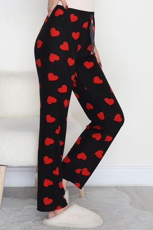 Desenli Süet Pijama Altı Siyahkalpli - 103.1287.