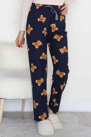 Desenli Süet Pijama Altı Lacivertkahve - 103.1287.