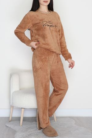 Peluş Polar Pijama Takımı Sütlükahve - 50767.1961.