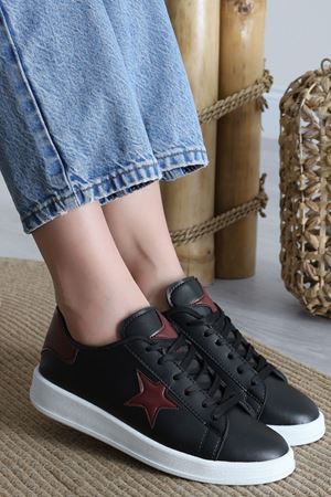 Yıldızlı Spor Ayakkabı Siyahbordo - 31295.264.