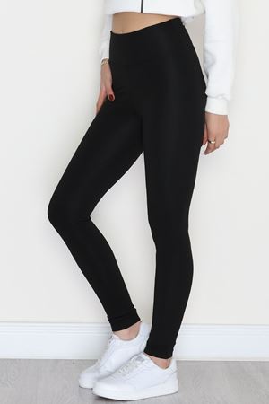 Geniş Kemer Şardonlu Dalgıç Tayt Siyah - 50995.1098.