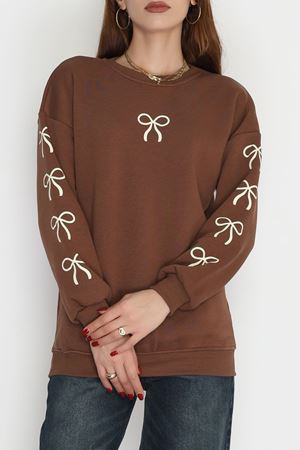 3 İplik Bisiklet Yaka Sweat Kahvebej - 42246.1878.