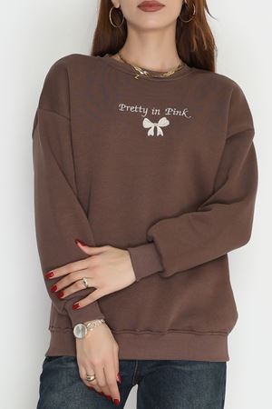 3 İplik Bisiklet Yaka Sweat Kahve - 42242.1878.