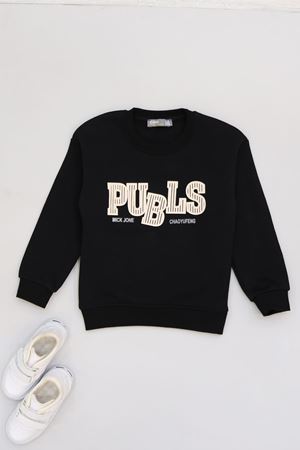 3-12 Yaş 3 İplik Şardonlu Sweat Siyah - 60400.1867.