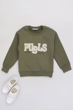 3-12 Yaş 3 İplik Şardonlu Sweat Haki - 60400.1867.