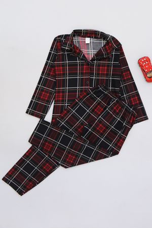 3-14 Yaş Baskılı Süet Çocuk Takım Ekose - 480.1287.