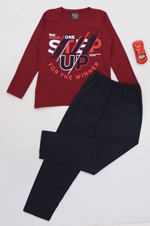 5-12 Yaş Erkek Süprem Pijama Takımı Bordokırmızı - 42519.1048.