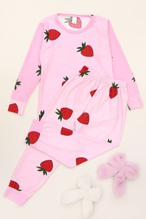 3-14 Yaş Süet Manşetli Alt Üst Aynı Takım Pembeçilek - 410.1287.