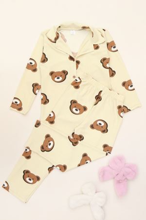 3-14 Yaş Baskılı Süet Çocuk Takım Bejayıkafa - 480.1287.