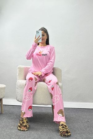 Soft Milan Enjeksiyon Baskılı Pijama Takımı Pembekahve - 664.1287.