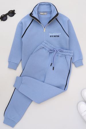 5-12 Yaş 3 İplik Şardonlu Biyeli Takım Mavi - 60200.1867.