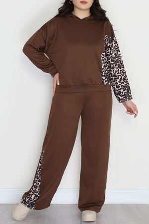 Büyük Beden 2 İplik Eşofman Takımı Kahve - 50962.1005.