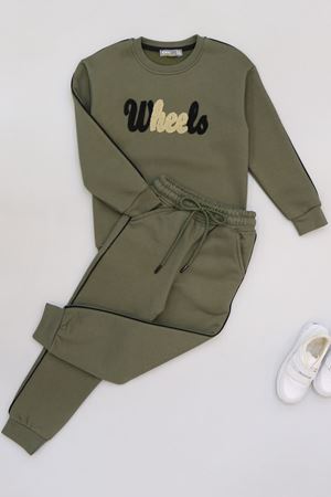 5-12 Yaş 3 İplik Şardonlu Biyeli Takım Haki - 60210.1867.