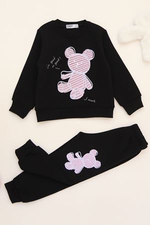 3-7 Yaş 3 İplik Şardonlu İkili Takım Siyah - 50900.1867.