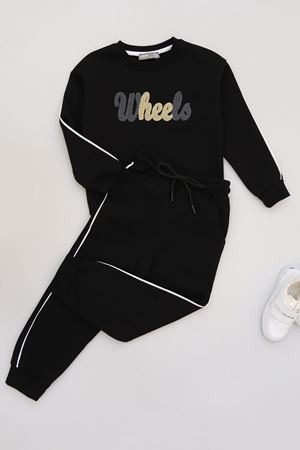 5-12 Yaş 3 İplik Şardonlu Biyeli Takım Siyah - 60210.1867.