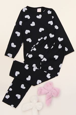 3-14 Yaş Alt Üst Aynı Çocuk Pijama Takımı Siyah - 50724.1961.